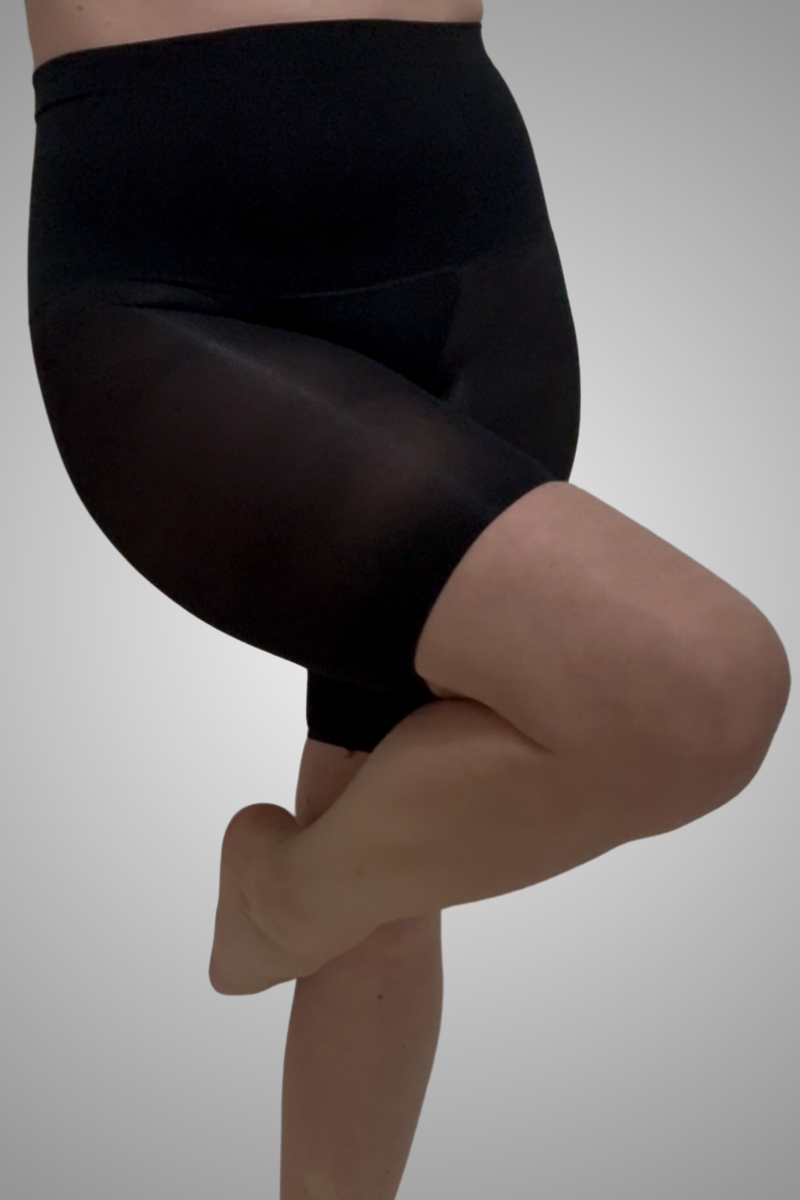 Black 50 Den Shorts With Panties