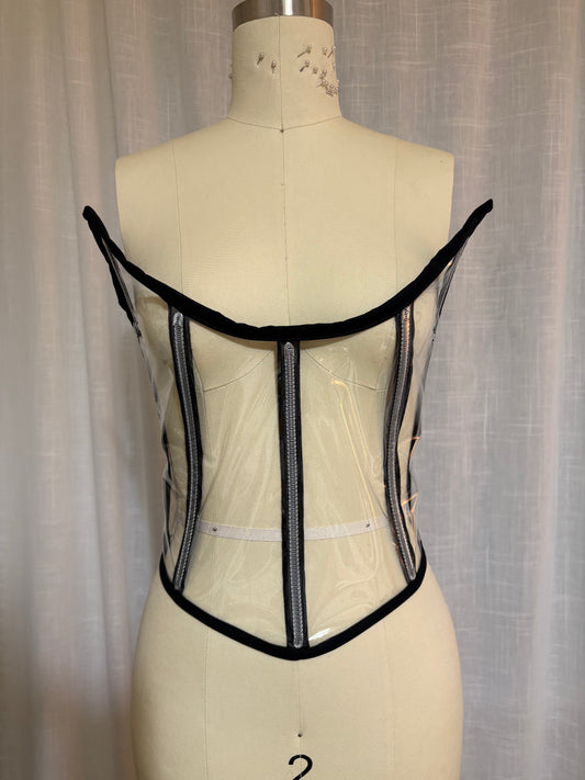 transparent corset visable boning