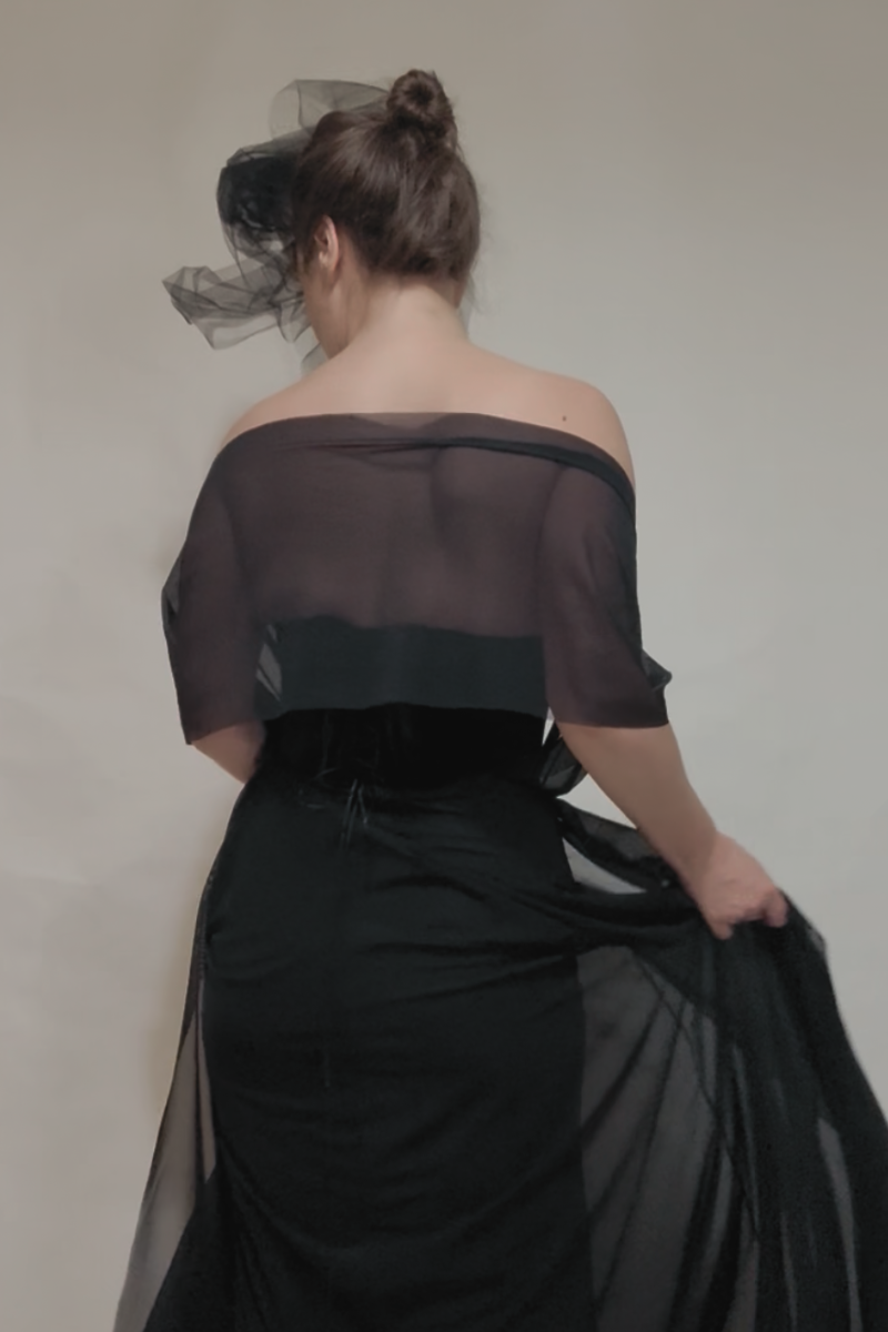 Black Corset Dress Halterneck