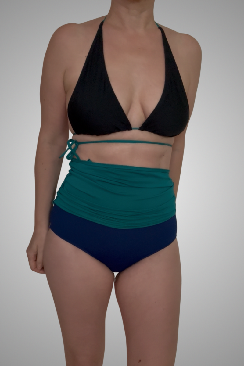 Triangle Bikini-Top Black Turquise