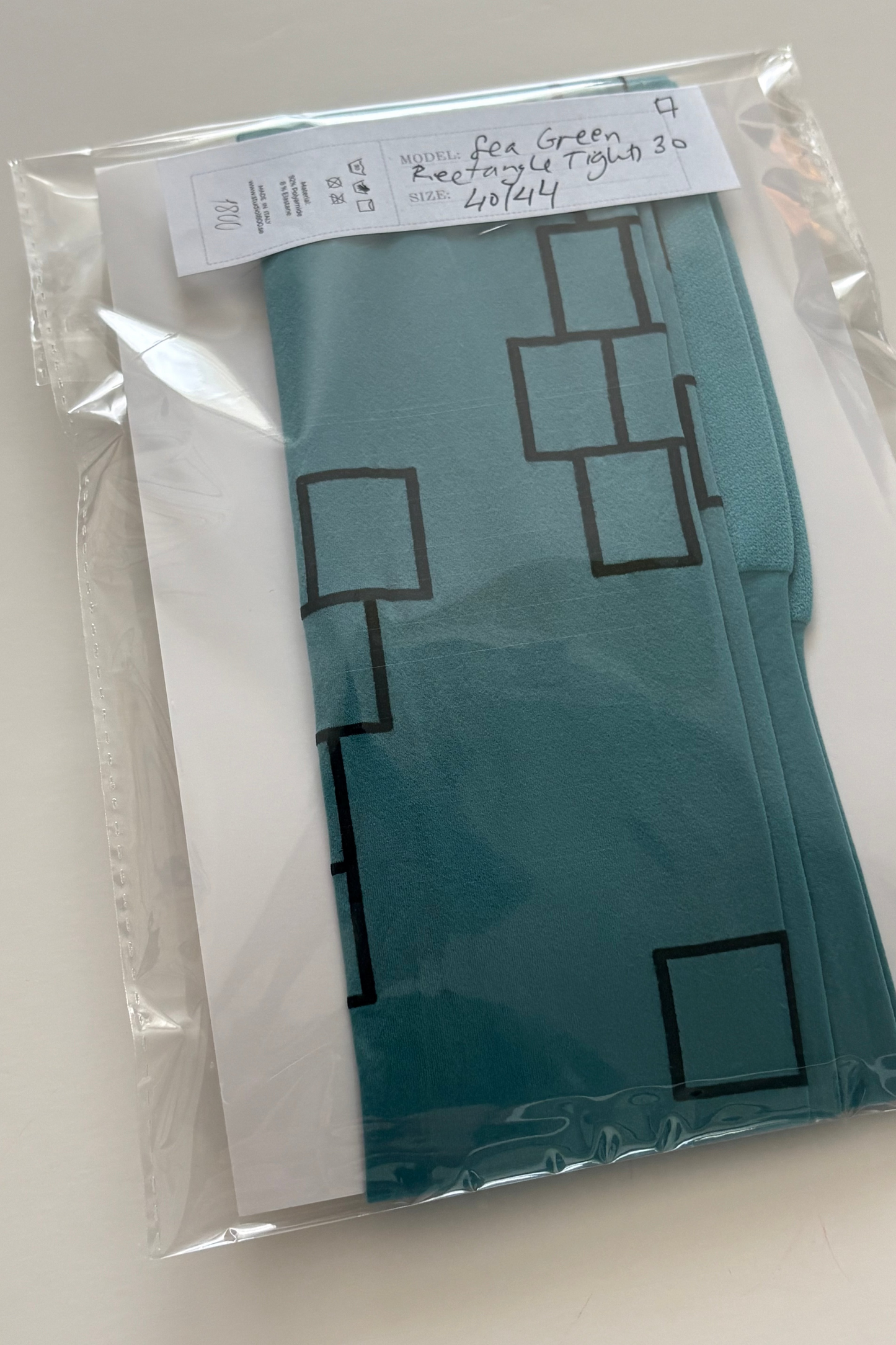 Sea Green Rectangle Tights 30 - Basic Packaging - Archive Sale