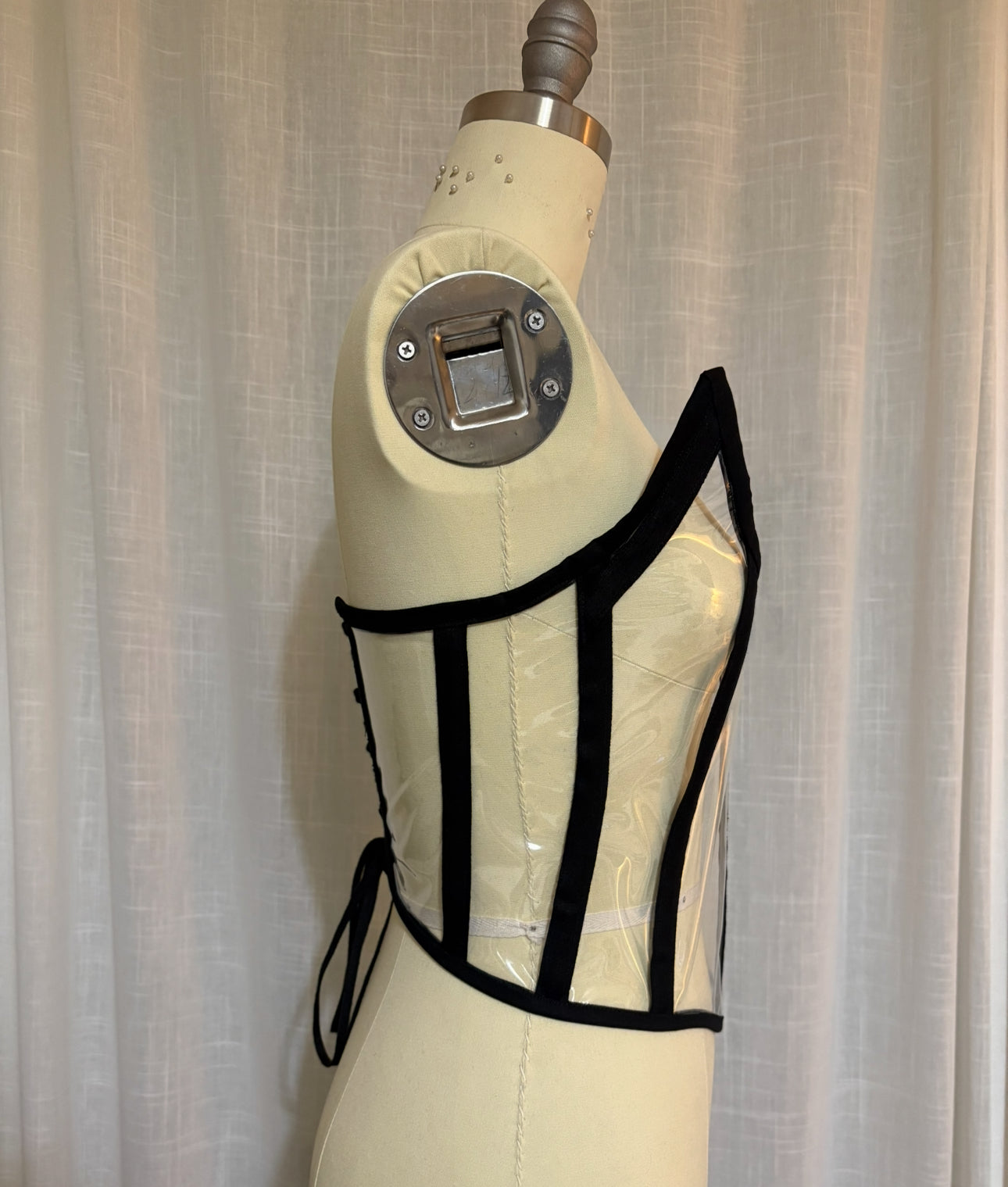 transparent corset visable boning