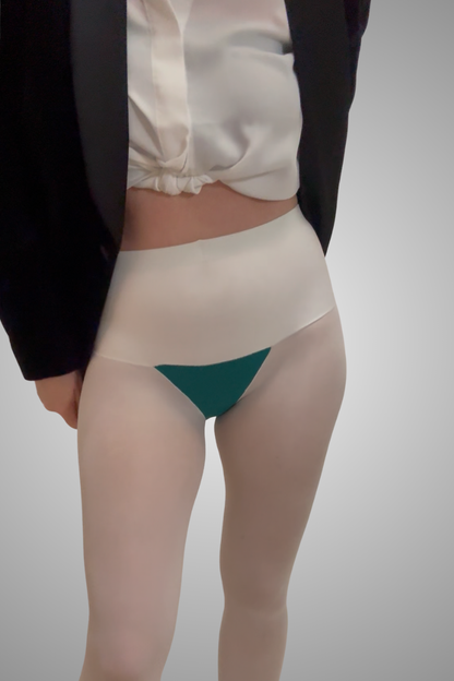 White &amp; Green All-In-One Tights