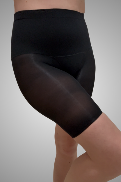 Black 50 Den Shorts With Panties