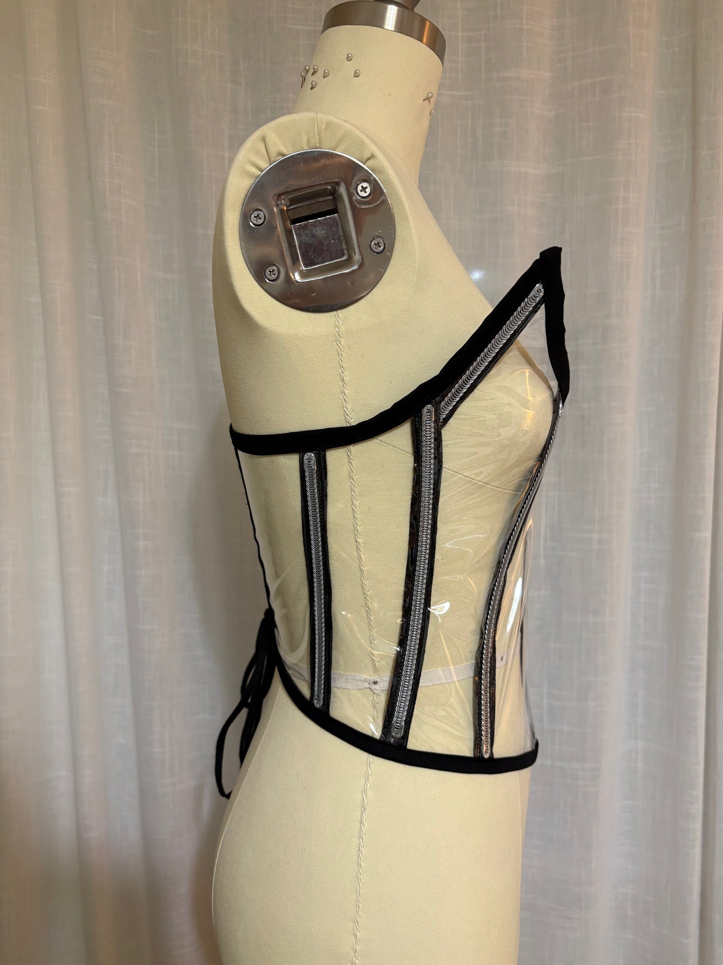 transparent corset visable boning