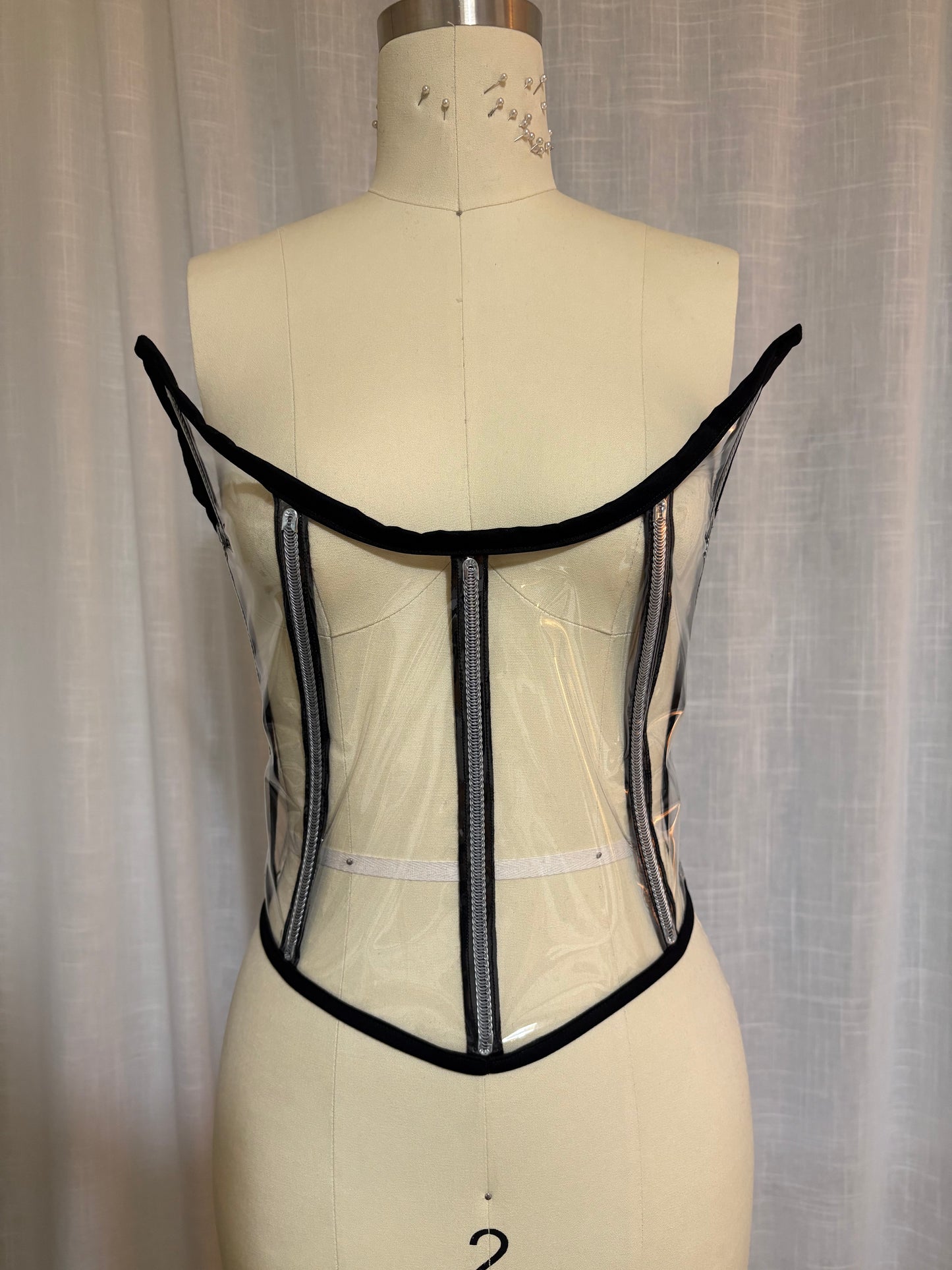 transparent corset visable boning