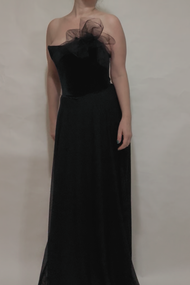 Black Corset Dress Flower Tulle