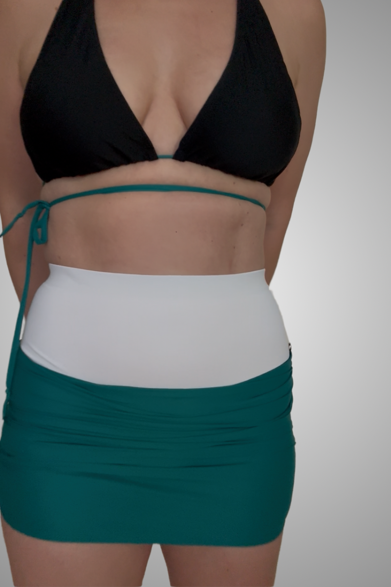 Swimskirt White Turquise Navy