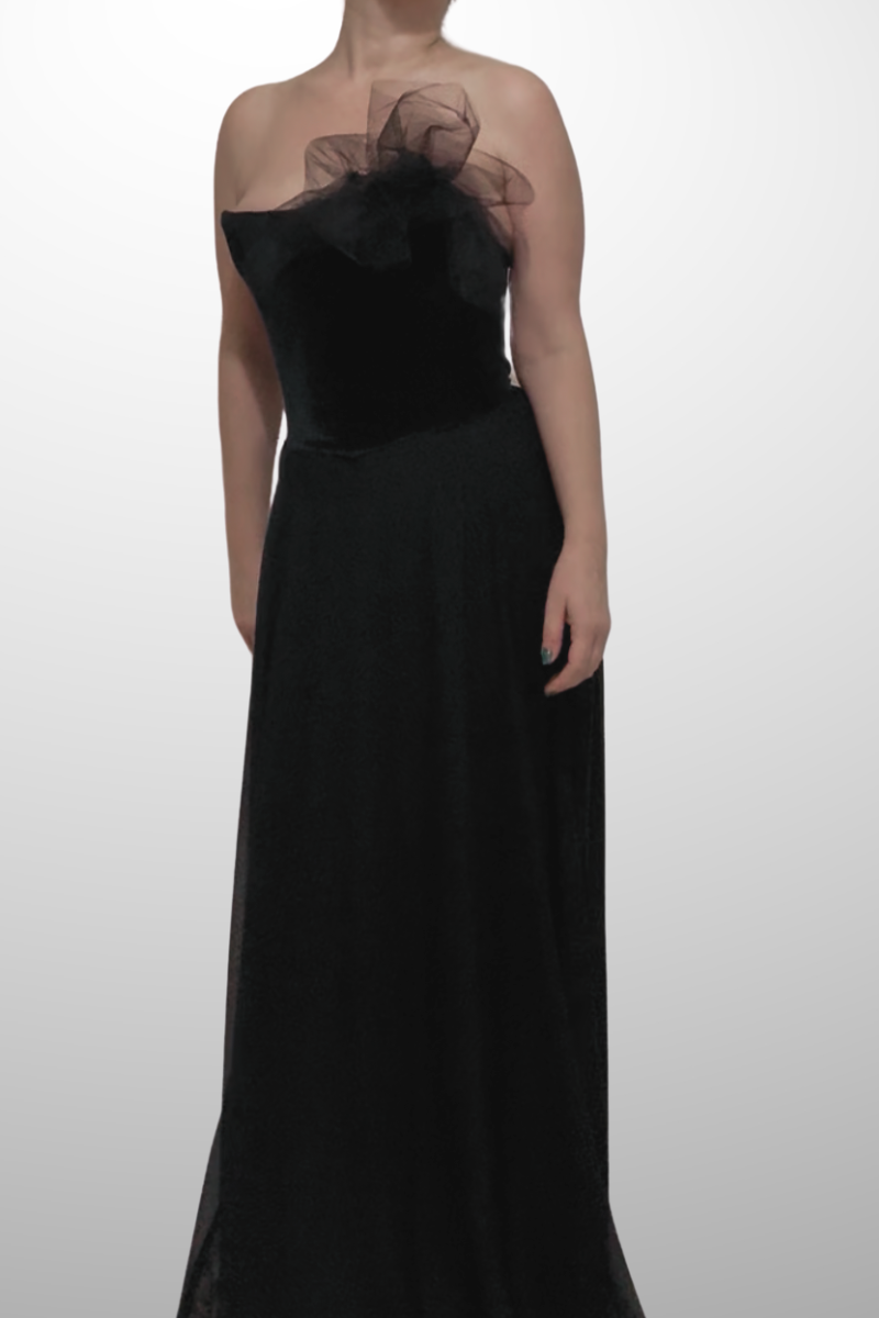 Black Corset Dress Flower Tulle