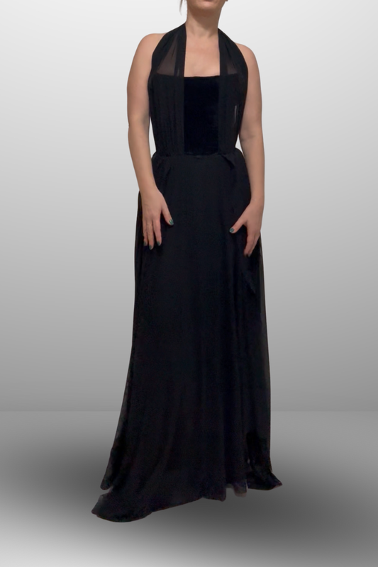 Black Corset Dress Halterneck