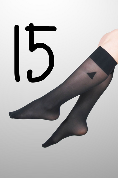 15 x Black Knee Highs 40 - Archive Sale