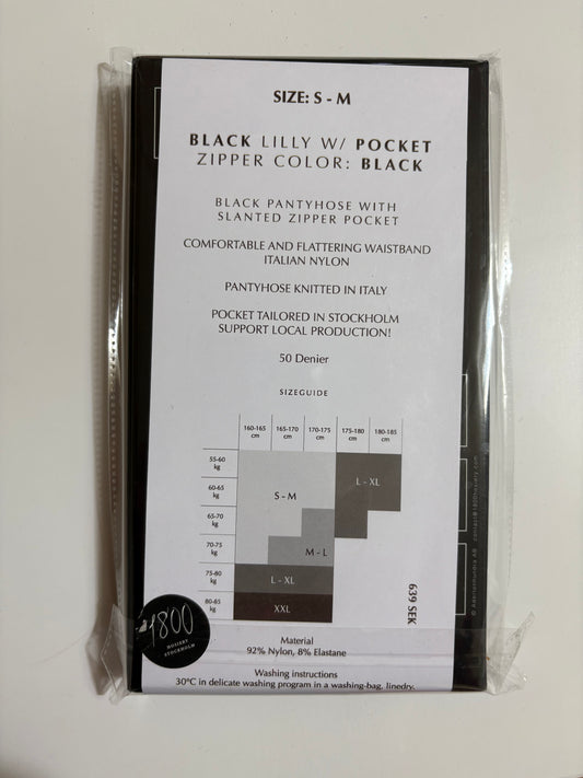 Black Lilly - tights with slanteted zipper pocket