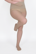 Load image into Gallery viewer, Ljusa strumpbyxor med ficka. Strumpbyxa med brett midjeband. Light pantyhose with pocket. Tights with wide waistband in 30 denier.
