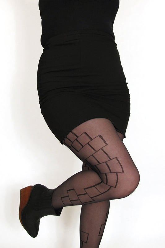 Black Night Rectangle Tights 30 - Archive Sale